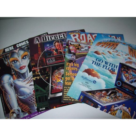 Pinball FLYERS 4 White Water Road Show Dirty Harry The Machine Bride of Pinbot - Picture 3 of 3